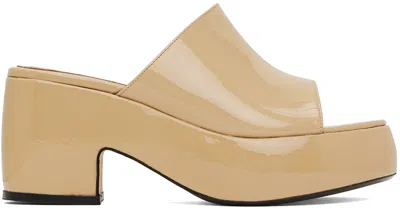 By Far Beige Leroy Heeled Sandals In Krf Kraft