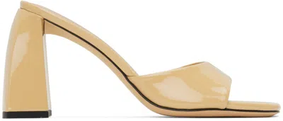 By Far Beige Michele Heeled Sandals In Orange