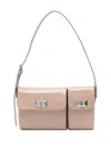 By Far Billy Semi Patent Leather Shoulder Bag In Neutrals