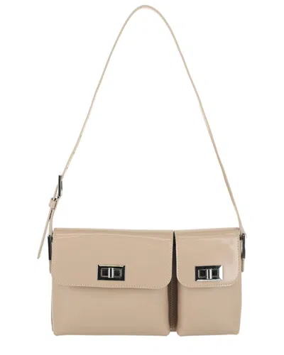 By Far Billy Patent Leather Shoulder Bag In Neutral