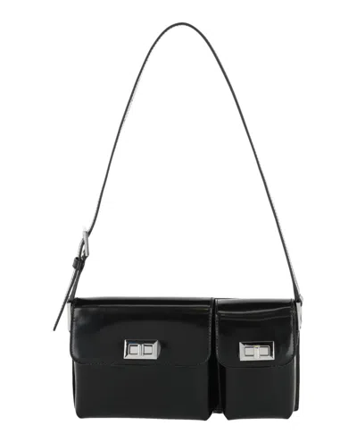 By Far Billy Patent Shoulder Bag In Black
