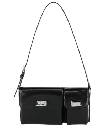 By Far Billy Patent Shoulder Bag In Black