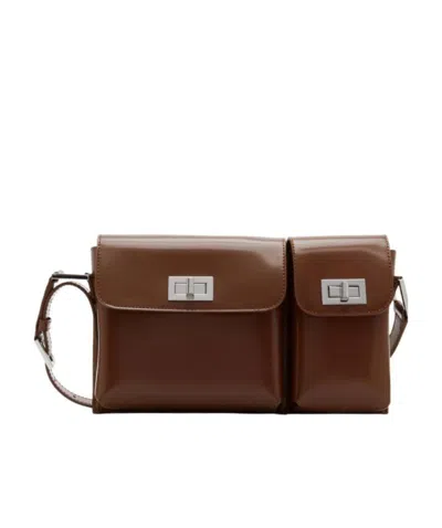 By Far Brown Logo Shoulder Bag