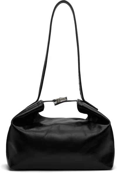 By Far Black Bea Creased Leather Bag In Bk001 Black