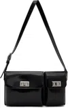By Far Black Billy Semi Patent Leather Shoulder Bag In Black