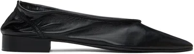 By Far Black Carré Ballerina Flats In Bk001 Black
