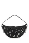 By Far Leather Shoulder Bag With Studs And Grommet Detailing In Black