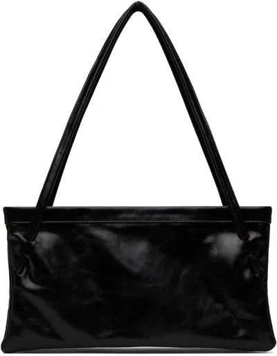 By Far Black Hannah Creased Leather Bag