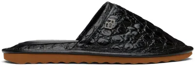 By Far Black Larry Slippers In Bl Black