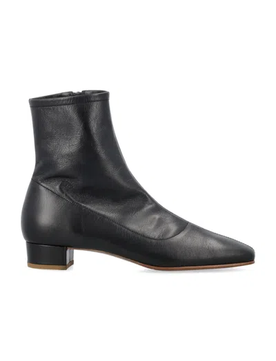 BY FAR BLACK LEATHER ANKLE BOOTS