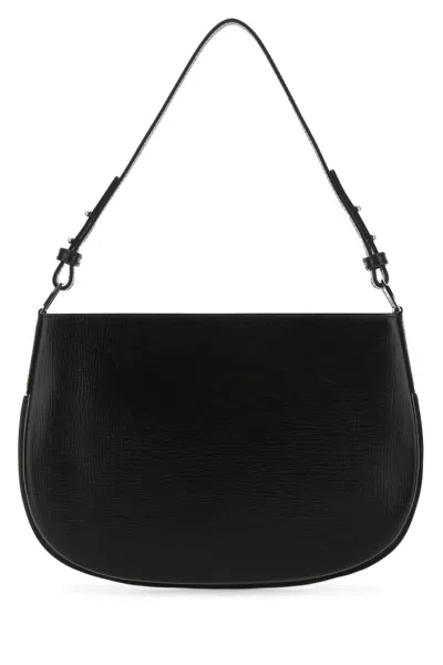 BY FAR BLACK LEATHER ISSA HANDBAG