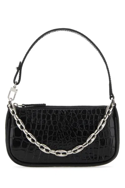 By Far Black Leather Mini Rachel Handbag
