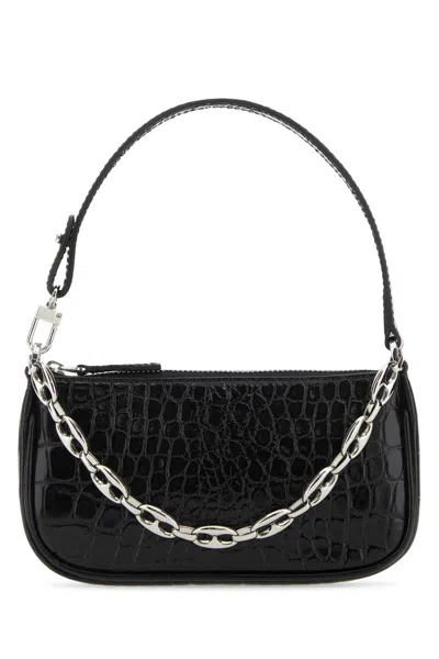By Far Black Leather Mini Rachel Handbag