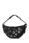 By Far Leather Shoulder Bag With Studs And Grommet Detailing In Black