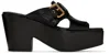 By Far 80mm Lenka Gloss Leather Platform Mules In Black