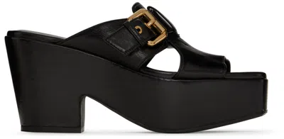BY FAR BLACK LENKA HEELED SANDALS