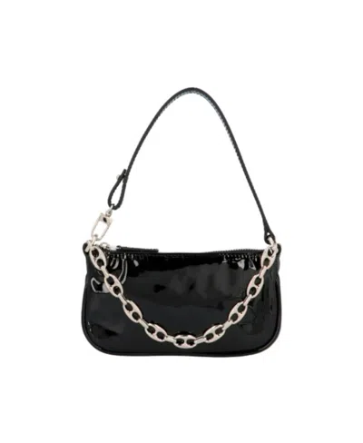 By Far Black Logo Satchel