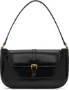 By Far Black Miranda Semi Patent Leather Shoulder Bag In Black