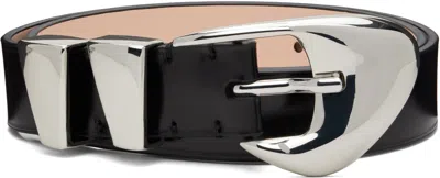 By Far Black Moore Semi Patent Leather Belt