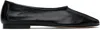 By Far Black Prudence Creased Leather Ballerina Flats In Black