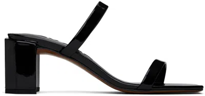 By Far Tanya Patent-leather Sandals In Bk001 Black