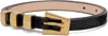 By Far Black Vic Circular Croco Embossed Leather Belt In Black
