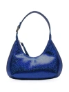 By Far Blue Baby Amber Mini Bag Disco Dot Leather Effect Woman In Blue