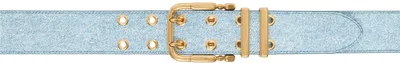 By Far Duo Denim Leather Belt In Dnm Denim