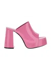 By Far Pink Brad Patent Leather Heels In Pink