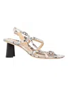 By Far Brigette Snake-effect Slingback Sandals In Multicolor Leather In Multi