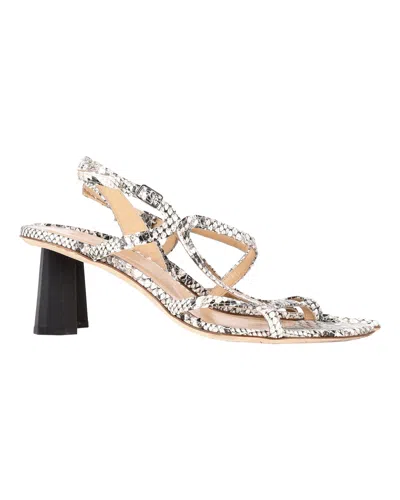 By Far Brigette Snake-effect Slingback Sandals In Multicolor Leather
