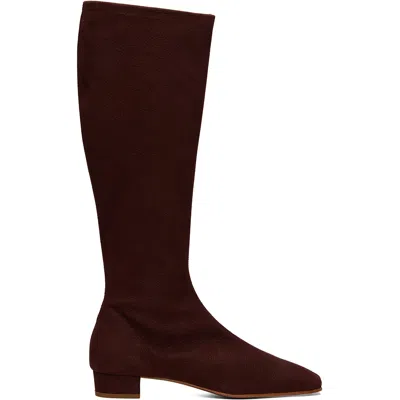 By Far Brown Edie Nubuck Knee-high Boots In Burgundy
