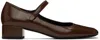 By Far Brown Ginny Ballerina Flats In Seq Sequoia