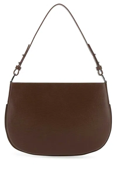 By Far Brown Leather Issa Shoulder Bag In White
