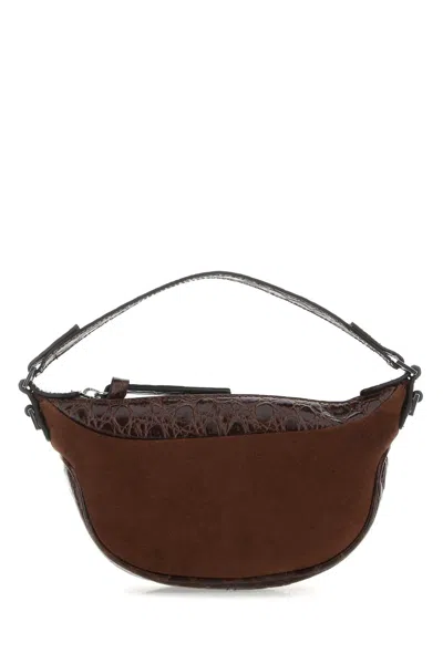 By Far Brown Leather Mini Ami Handbag