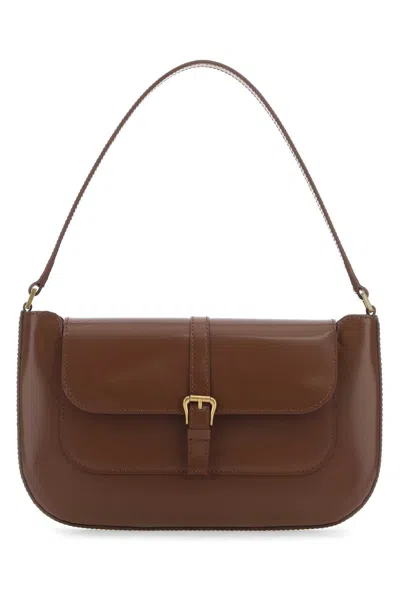 By Far Brown Leather Miranda Shoulder Bag