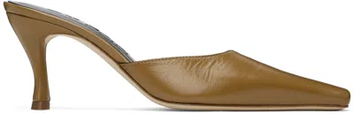 By Far Brown Selene Mules In Br044 Sparrow