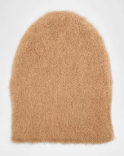 By Far Brushed Camel And Alpaca Beanie