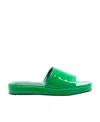 By Far Cala Patent-finish Mules In Green