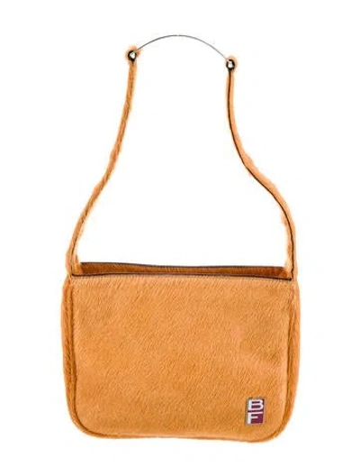 Pre-owned By Far Calf Hair Top Handle Bag In Orange