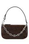 By Far Chocolate Leather Mini Rachel Handbag