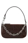 By Far Chocolate Leather Mini Rachel Handbag In White