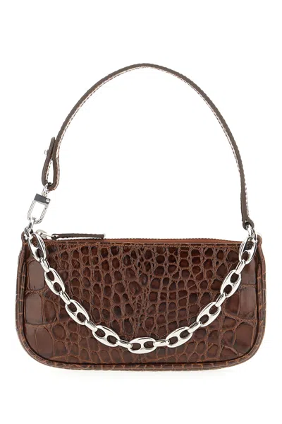 By Far Chocolate Leather Rachel Handbag In Nutella