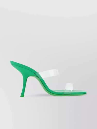By Far Clara 100mm Square-toe Sandals In Green