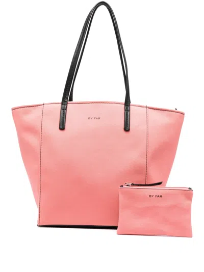 By Far Club Canvas Tote Bag In Tpb Taffy Pink And B