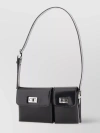 BY FAR COMPACT RECTANGULAR SHOULDER BAG WITH BACK POCKET