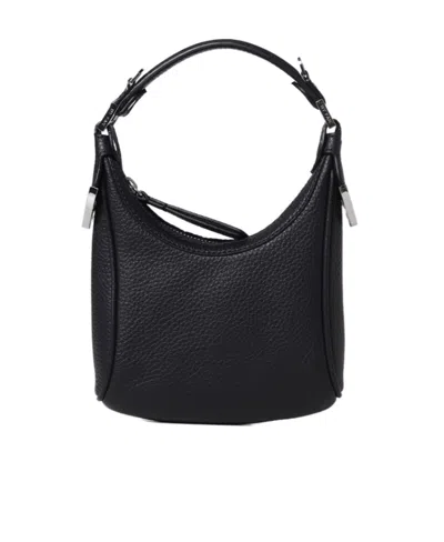 By Far Cosmo Hammered Leather Tote In Black