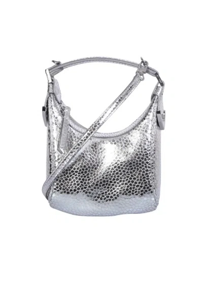 By Far Cosmo Metallic Top-handle Bag In Silver