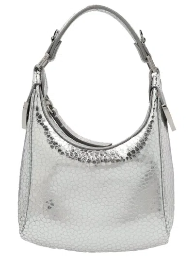 By Far Cosmo Zipped Top Handle Bag In Silver