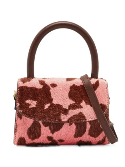 Pre-owned By Far Cow-print Calf Hair Handbag In Pink
